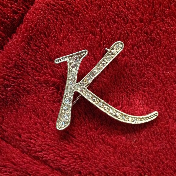 Lot of Vintage Rhinestone "K" Initial Jewelry and Key Ring - Picture 3 of 6